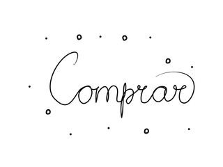 Comprar phrase handwritten with a calligraphy brush. Buy in portuguese. Modern brush calligraphy. Isolated word black