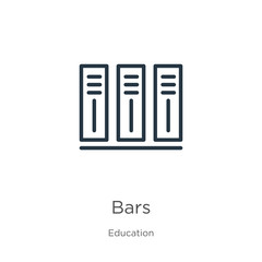 Obraz premium Bars icon. Thin linear bars outline icon isolated on white background from education collection. Line vector sign, symbol for web and mobile