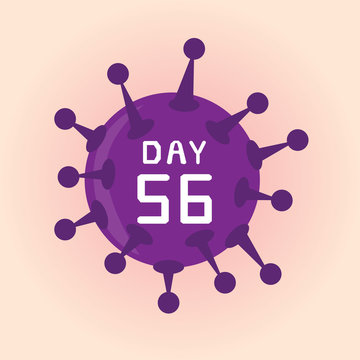 Day 56, Illustratition coronavirus or covid-19 virus infection icon.