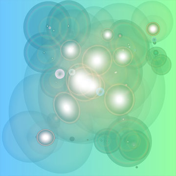Bubble abstract circle on a blue green background
