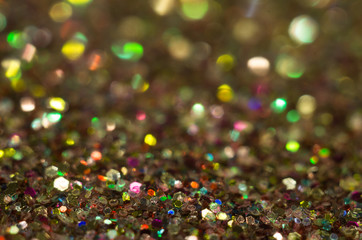 Glitter in a container (closeup, macro)