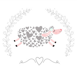 Fototapeta premium Cute illustration for baby room interior design