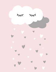 Cute illustration for baby room interior design