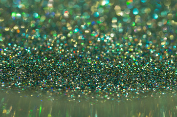 Glitter in a container (closeup, macro)