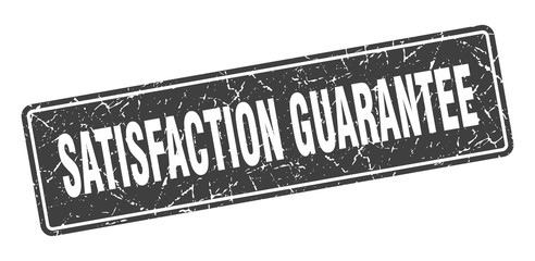 satisfaction guarantee stamp. satisfaction guarantee vintage gray label. Sign