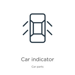 Car indicator icon. Thin linear car indicator outline icon isolated on white background from car parts collection. Line vector sign, symbol for web and mobile