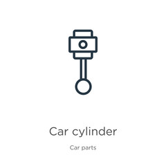 Car cylinder icon. Thin linear car cylinder outline icon isolated on white background from car parts collection. Line vector sign, symbol for web and mobile