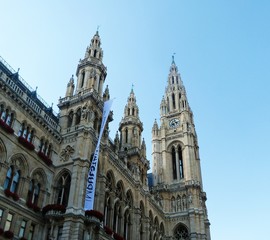 Fototapeta na wymiar Town Hall building in Vienna, Austria, classic style