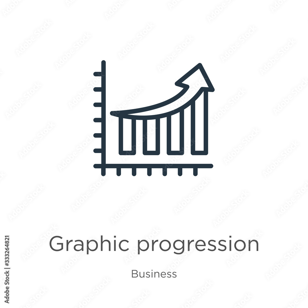Poster graphic progression icon. thin linear graphic progression outline icon isolated on white background 