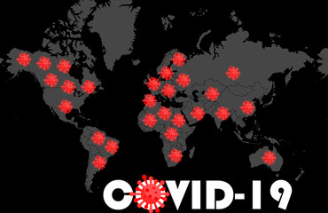 coronavirus spreading around the world - map concept