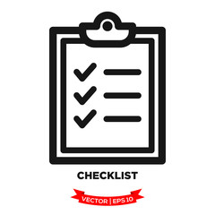 checklist vector icon, check mark icon, flat design best vector checklist illustration