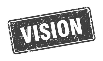 vision stamp. vision vintage gray label. Sign