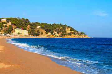 Panormama at sea in Lloret de mar in the summer in Spain