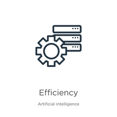 Efficiency icon. Thin linear efficiency outline icon isolated on white background from big data collection. Line vector sign, symbol for web and mobile