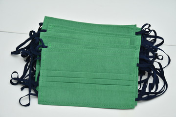 set with protective masks ,protective masks ,Homemade green face Mask -Coronavirus COVID-19),