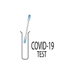 Plastic tube for analysis with a stick with a cotton swab for the DNA test. Plastic tube for analysis of biological material blood, saliva. A positive or negative result of SWAB analysis dna test tube