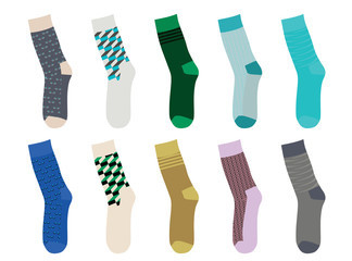 Colorful socks set. vector illustration 
