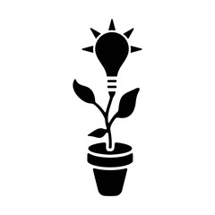 Ecology bulb light icon. Green energy concept. Eco friendly energy consumption symbol.