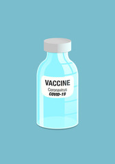 vaccine coronavirus covid-19 in bottle background