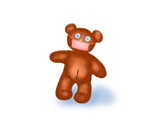 Teddy bear with a medical mask on a white background. Coronavirus epidemic illustration