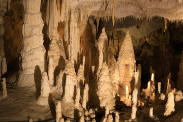 Genga (AN), Italy - January 1, 2019: Frasassi caves inside,  Genga, Ancona, Marche, Italy