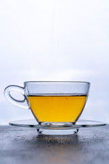 cup of hot green tea
