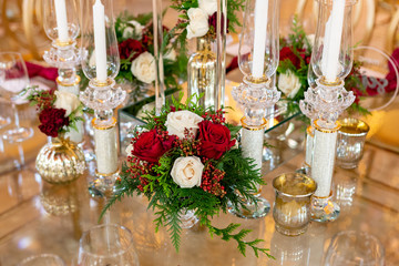 Red and Gold flower setup