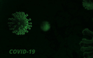 virus on black background covid-19 coronavirus