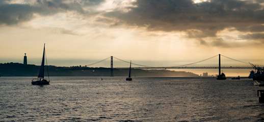 Fototapeta na wymiar 25th April Bridge, Lisbon Portugal