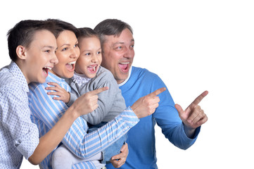 Close up portrait of happy smiling family posing together