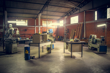 Internal view of an industrial blade company.	
