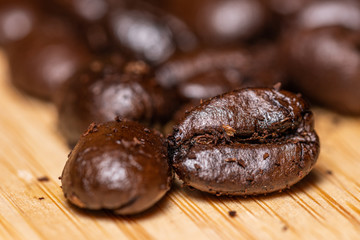 Roasted Coffee beans in Macro picture