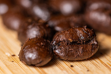 Roasted Coffee beans in Macro picture