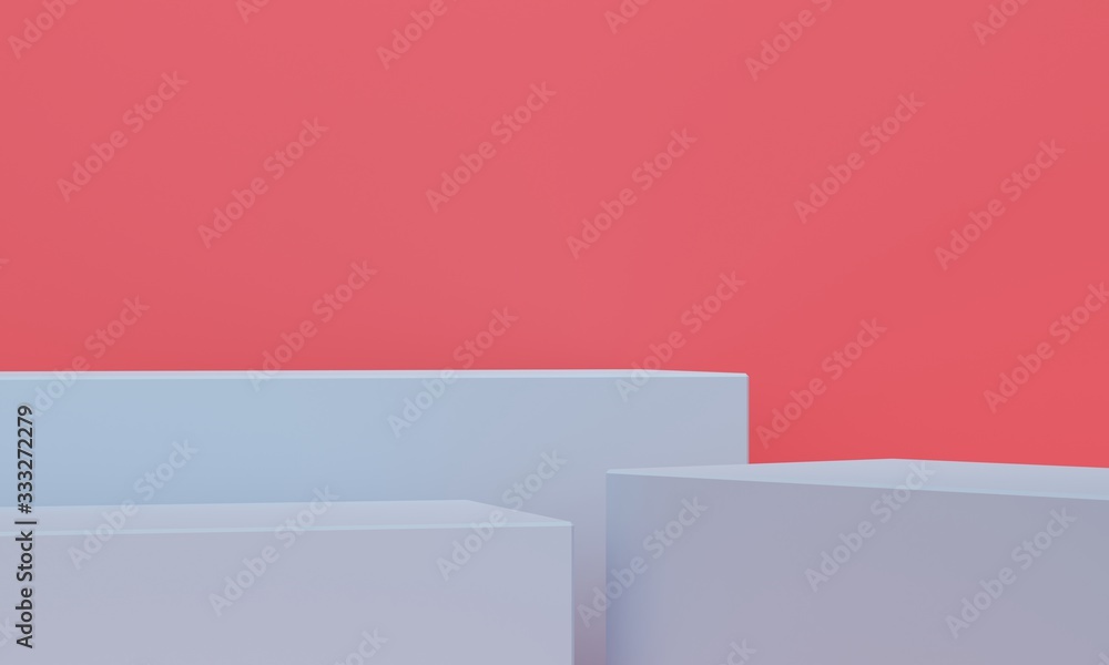 Aufkleber abstract red background with podium rectangle. 3d rendering