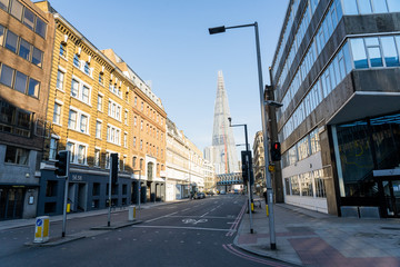 Empty streets near London Bridge during lockdown