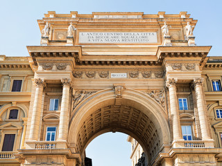 Triumphal arch on Piazza della Repubblica of Florence