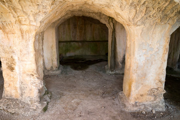 Fototapeta na wymiar cave in Ulysses Riviera in Regional Suburban Park of Gianola and Mount Scauri, Lazio, Italy