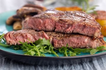 juicy grilled steak on a plate