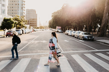 people walking on city street