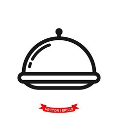serving icon in trendy flat design, restaurant icon, dish icon, food of tray vector icon