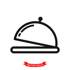 serving icon in trendy flat design, restaurant icon, dish icon, food of tray vector icon