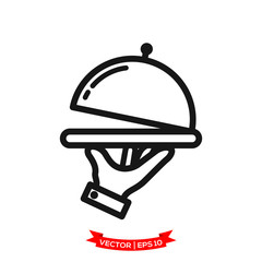 serving icon in trendy flat design, restaurant icon, dish icon, food of tray vector icon