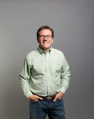 Fototapeta premium Studio portrait of a happy professional man