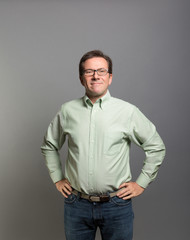Obraz premium Studio portrait of a prideful professional man