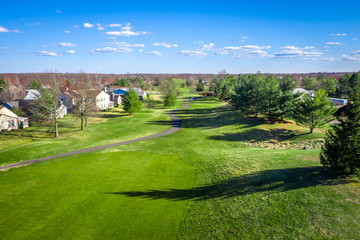 Fototapeta na wymiar Aerial of Golf Course in Monroe New Jersey
