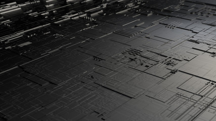 3d illustration futuristic grey toned textured background