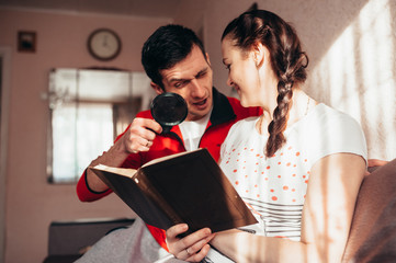Couple reading a book