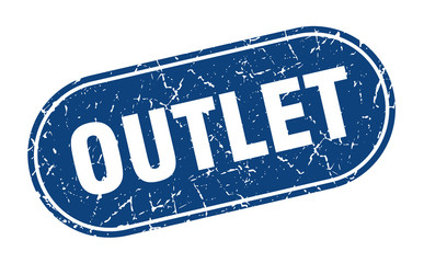 outlet sign. outlet grunge blue stamp. Label