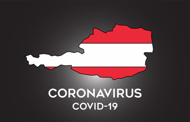 Obraz premium CoronaVirus in Austria and Country flag inside Country border Map Vector Design.