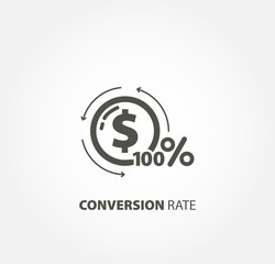 convertion rate icon. money convert design element
